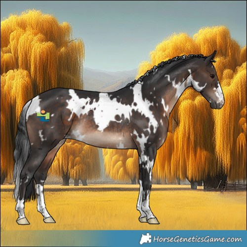 Horse Color:White Spotted Brown Rabicano