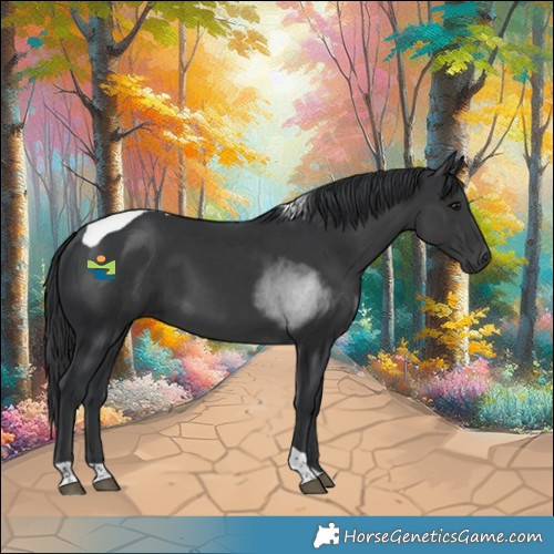Horse Color:White Spotted Black Tobiano