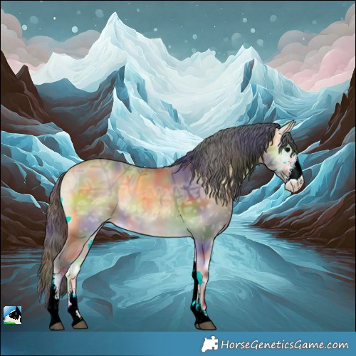 Horse Color:Nacre Buckskin Ice Onyx Sabino Rabicano 