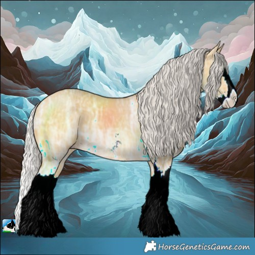 Horse Color:Silver Buckskin Ice Dun Sabino Splash 