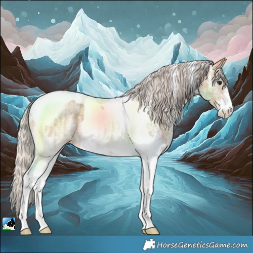 Horse Color:Silver Bay Ice Dun Sabino Tobiano