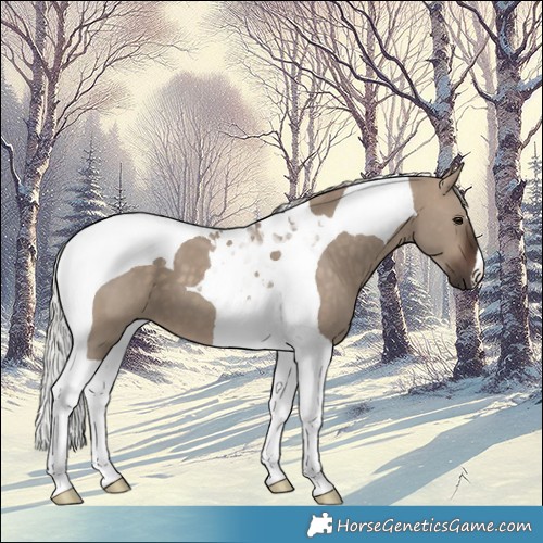 Horse Color:Silver Brown Dun Tobiano 