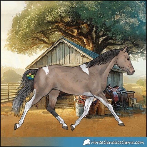Horse Color:Brown Dun Merle Tobiano