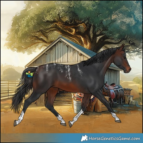 Horse Color:Powder White Brown Tobiano 