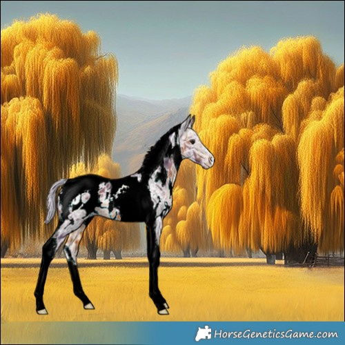 Horse Color:Watercolor White Spotted Silver Brown Ice Tobiano Appaloosa
