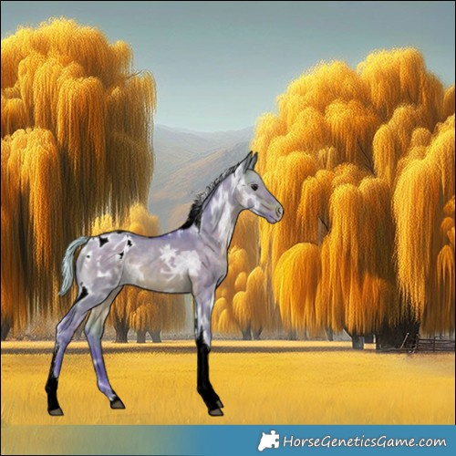 Horse Color:Watercolor Silver Brown Ice Dun Tobiano Varnish Brindle 