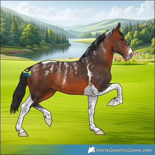 Horse Color:Powder White Brown Tobiano Rabicano 
