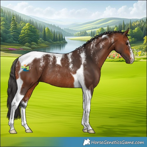 Horse Color:Powder White Bay Tobiano Rabicano 