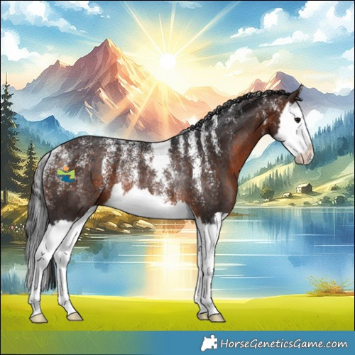 Horse Color:Powder White Brown Splash Rabicano