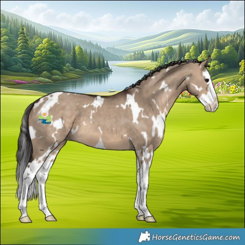 Horse Color:White Spotted Brown Dun Splash