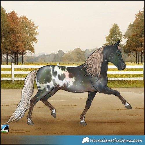 Horse Color:Gray Chocolate Palomino Skewed LP Spotted 