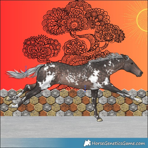 Horse Color:Platinum White Spotted Silver Brown