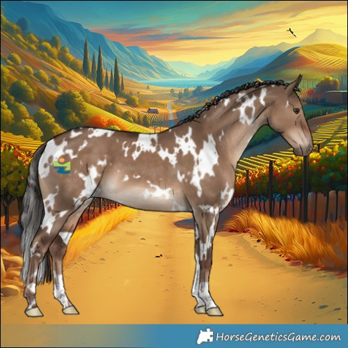 Horse Color:White Spotted Liver Red Dun 