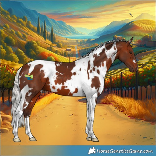 Horse Color:White Spotted Silver Bay Tobiano