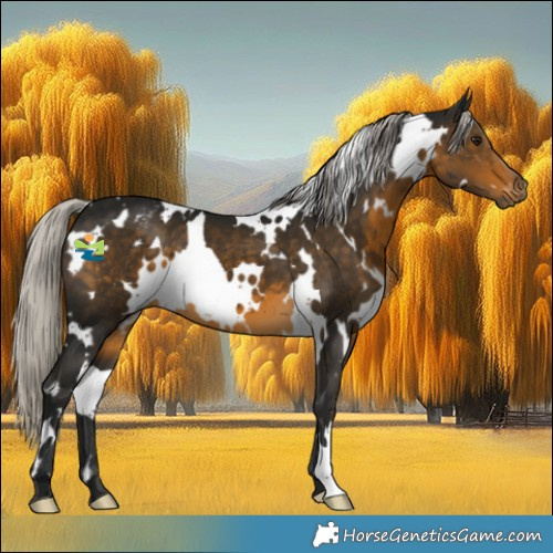 Horse Color:Gray White Spotted Silver Buckskin Varnish 