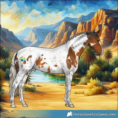 Horse Color:White Spotted Chocolate Palomino Tobiano 