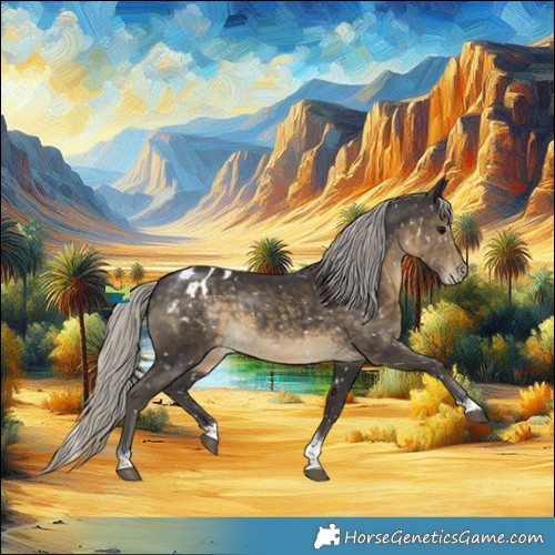 Horse Color:Silver Smoky Black Tobiano Snowflake Varnish 