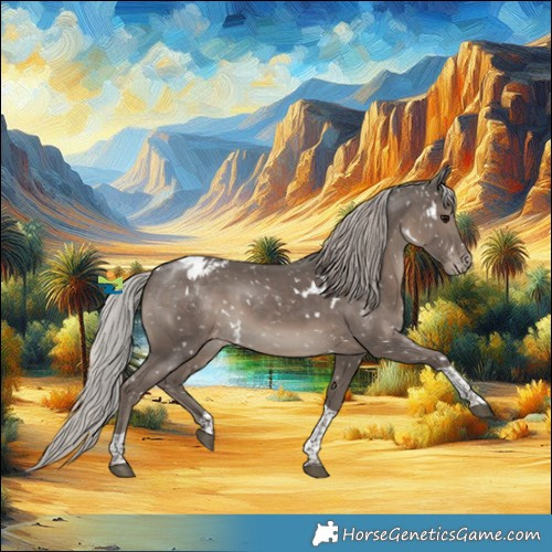 Horse Color:White Spotted Silver Black Tobiano Snowflake Varnish 