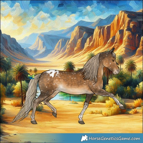 Horse Color:Chocolate Palomino Tobiano Snowflake Varnish 