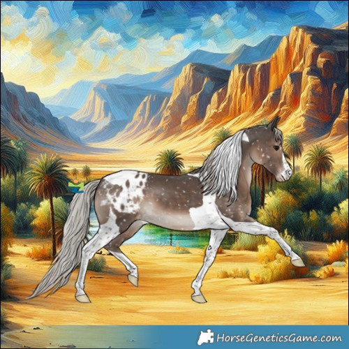 Horse Color:Silver Black Tobiano Snowflake Varnish