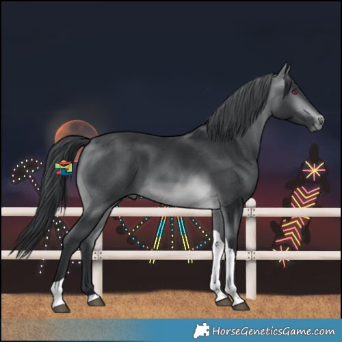 Horse Color:Platinum Brown Chinchilla Tobiano 