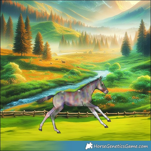 Horse Color:Nacre Smoky Blue Onyx Tobiano