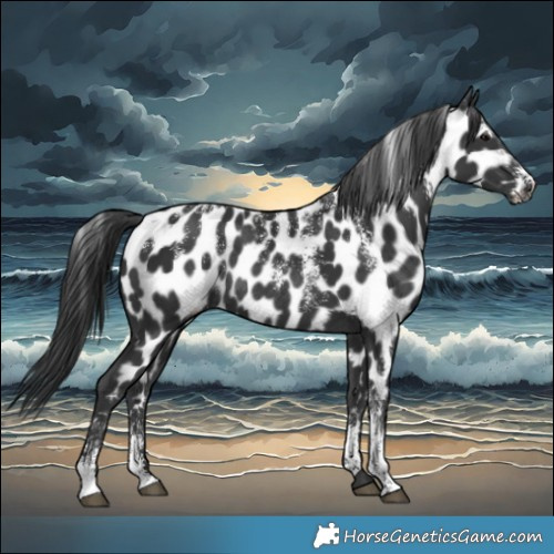 Horse Color:Powder White Black Near Leopard Rabicano 
