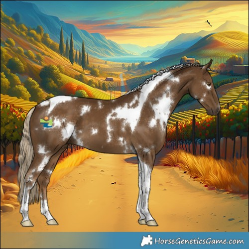 Horse Color:White Spotted Chocolate Palomino Tobiano