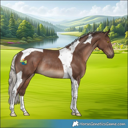 Horse Color:Silver Black Tobiano Rabicano 