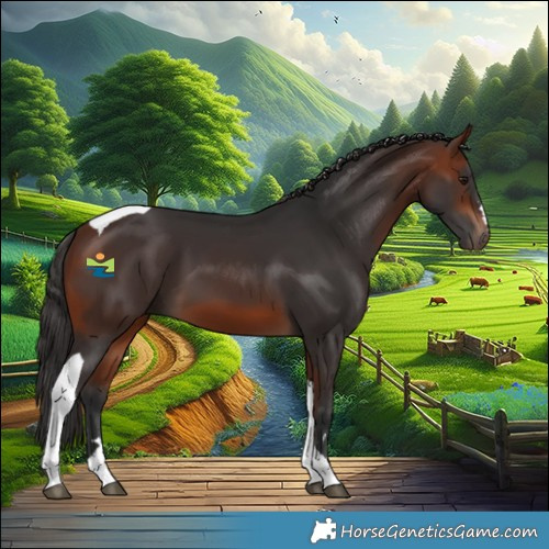 Horse Color:Bay Tobiano 