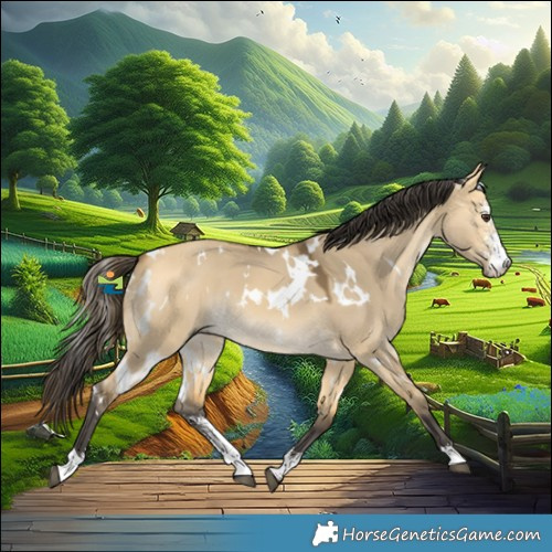 Horse Color:White Spotted Buckskin Dun Sabino