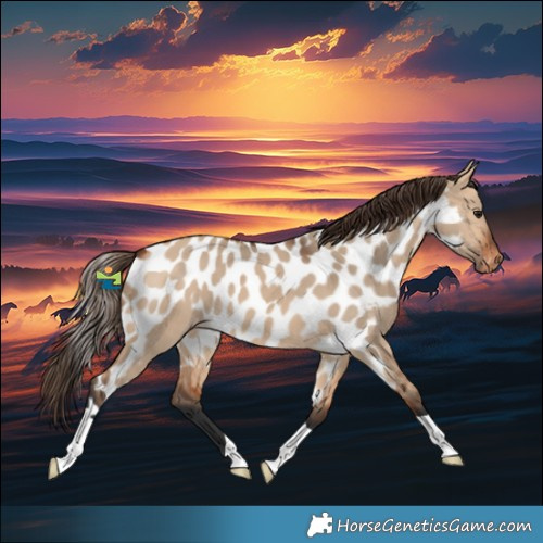 Horse Color:Bay Dun Skewed LP Spotted
