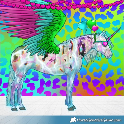 Horse Color:Thunderstruck Chocolate Palomino Ice Onyx Near Leopard 