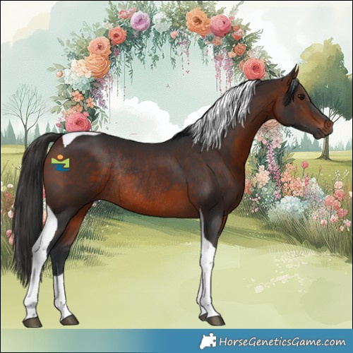 Horse Color:Brown Tobiano Rabicano 