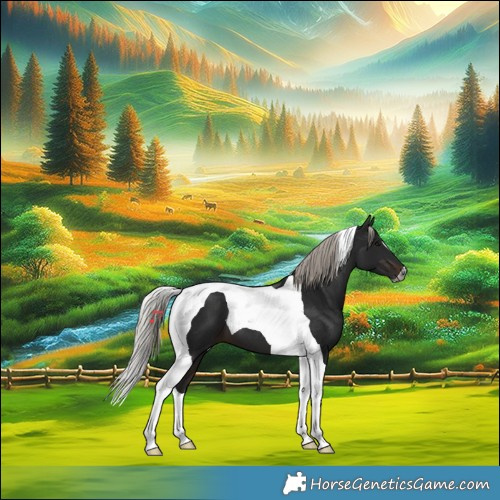 Horse Color:Gray Silver Bay Tobiano