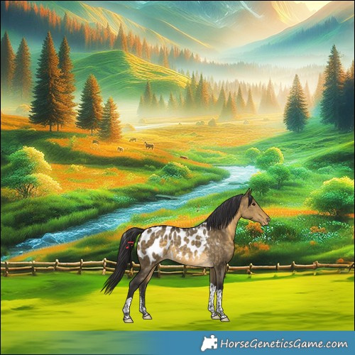 Horse Color:Powder White Buckskin Dun Tobiano Near Leopard 