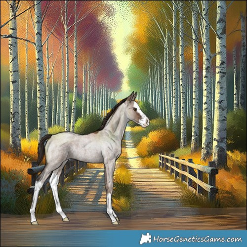 Horse Color:Liver Red Dun Roan Splash Varnish Rabicano 