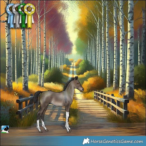 Horse Color:Brown Dun Tobiano Rabicano 