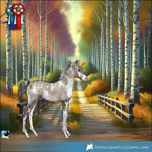 Horse Color:Powder White White Spotted Grullo Onyx
