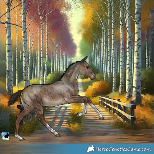 Horse Color:Liver Red Dun Tobiano Brindle