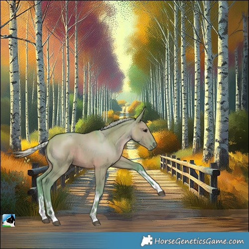 Horse Color:Watercolor White Spotted Silver Grullo