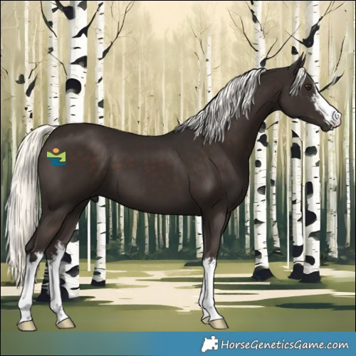 Horse Color:White Spotted Liver Chestnut Mushroom