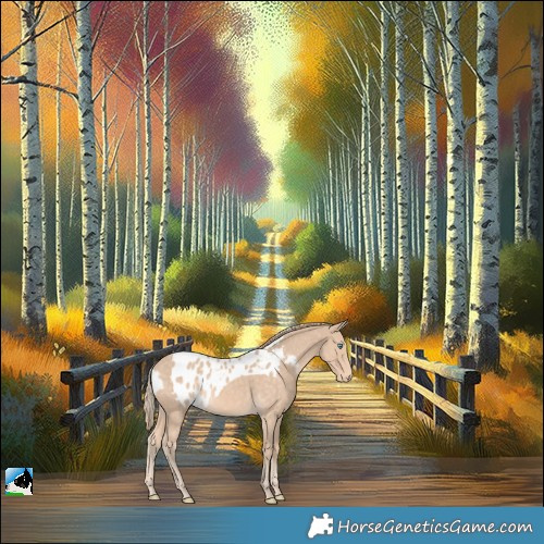 Horse Color:Perlino Skewed LP Spotted Rabicano 