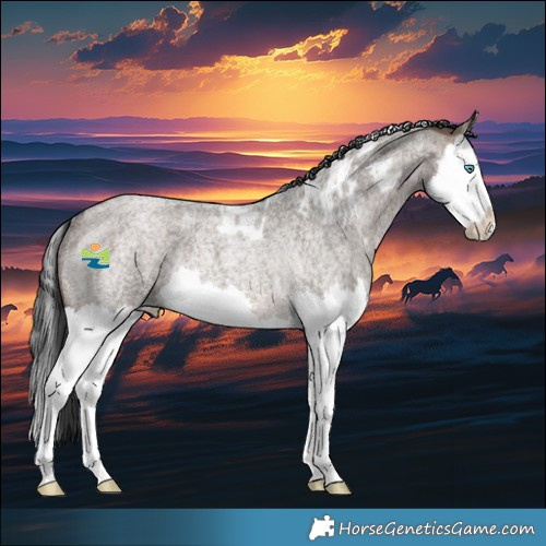 Horse Color:Brown Roan Dun Splash Skewed LP Spotted Rabicano 