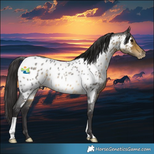 Horse Color:Buckskin Roan Skewed LP Spotted Rabicano 