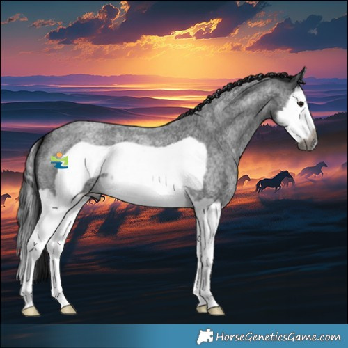 Horse Color:Gray Blue Roan Splash Frame 
