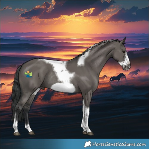Horse Color:Grullo Tobiano Frame Rabicano