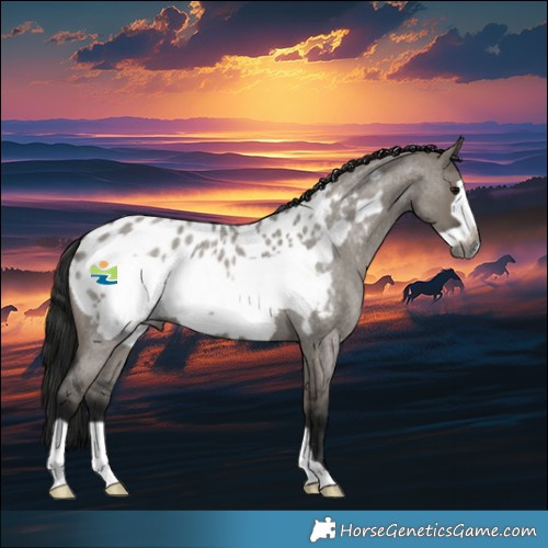 Horse Color:Gray Grullo Roan Frame Near Leopard 