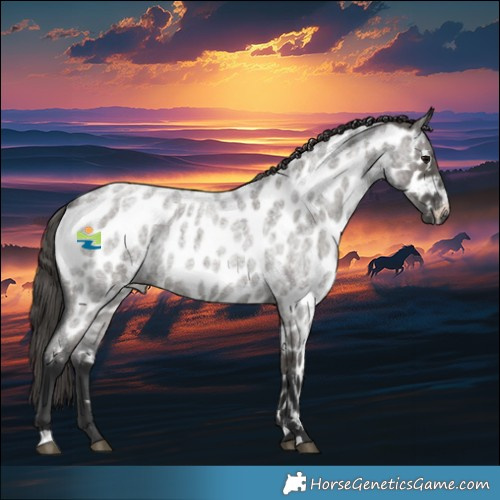 Horse Color:Grullo Roan Near Leopard Rabicano