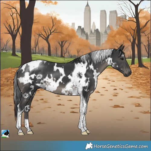 Horse Color:White Spotted Black Tobiano 